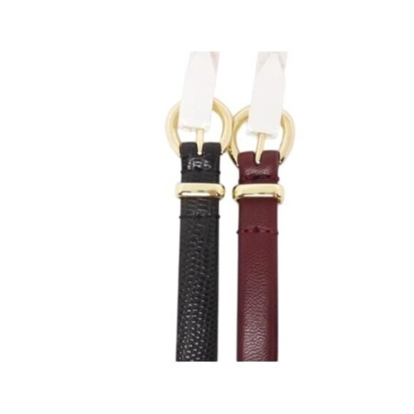 Set Of Two Womens Faux Leather Belts With Gold Buckles 2XL - Picture 2 of 3